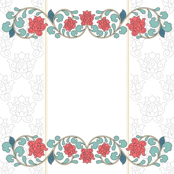 Floral oriental pattern in vintage style. — Stock Vector