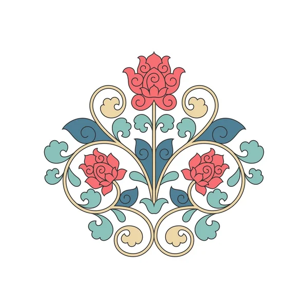 Elément floral ornemental pour la conception en Chine stile . — Image vectorielle