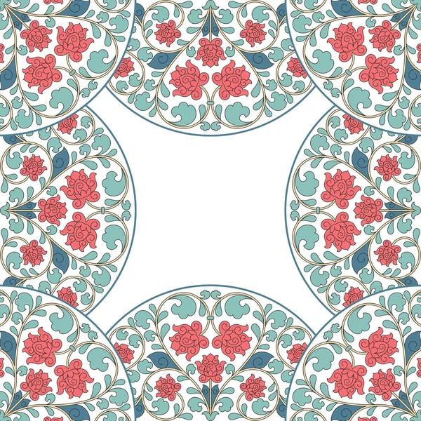 Floral oriental pattern in vintage style. — Stock Vector