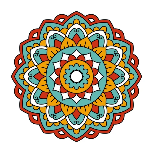 Mandala. Patrón redondo ornamental . — Archivo Imágenes Vectoriales