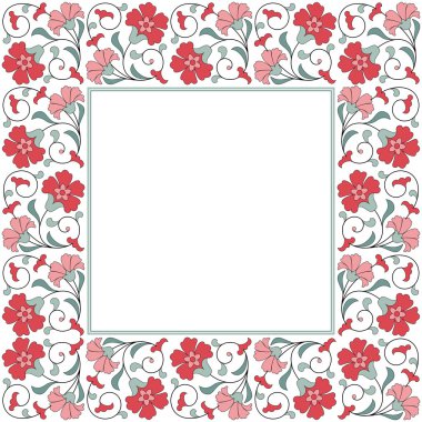 Çiçek süslemeli davetiye..