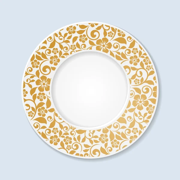 Assiette décorative avec ornement floral . — Image vectorielle