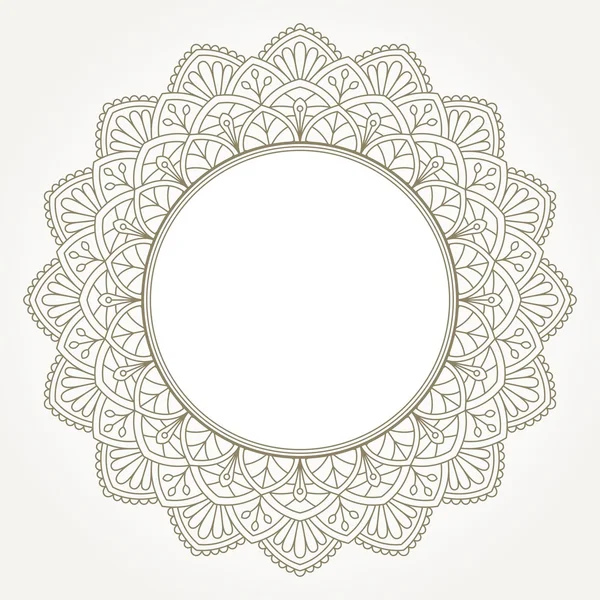 Ornamental round lace pattern. — Stock Vector