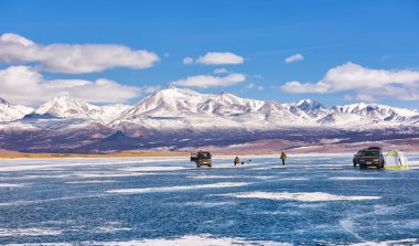 Ice Fishing on Lake Hovsgol clipart