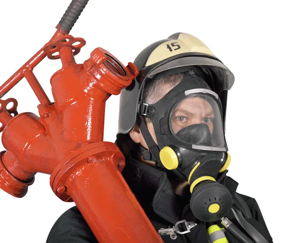 Portrait of a firefighter — Stock Photo, Image