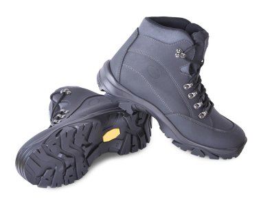 Beyaz bir arka plan üzerinde iz yürüyüşçü