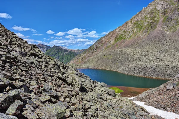 Lateral moraines and ribbon lake — Stock Photo, Image