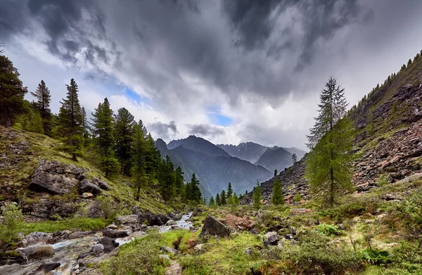 Nublado sobre arroyo de montaña — Foto de Stock