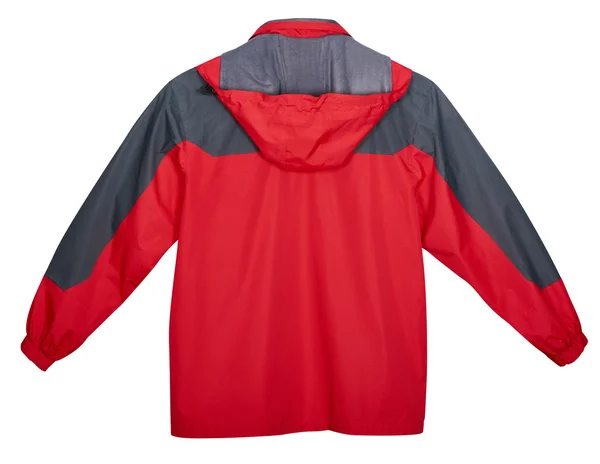 Jaqueta vermelha ao ar livre, vista traseira — Fotografia de Stock