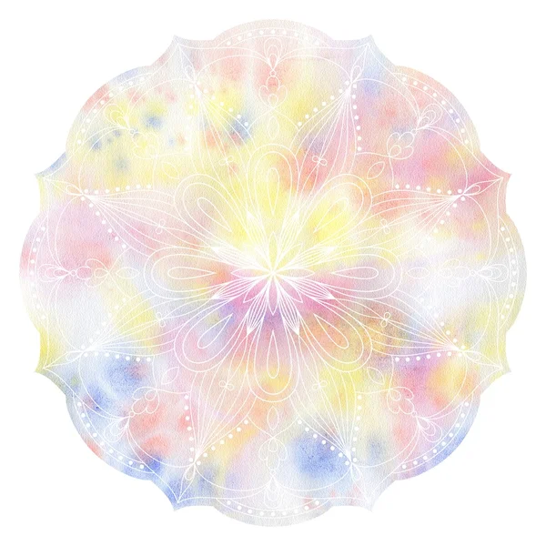 Mandala buntes Aquarell. — Stockfoto