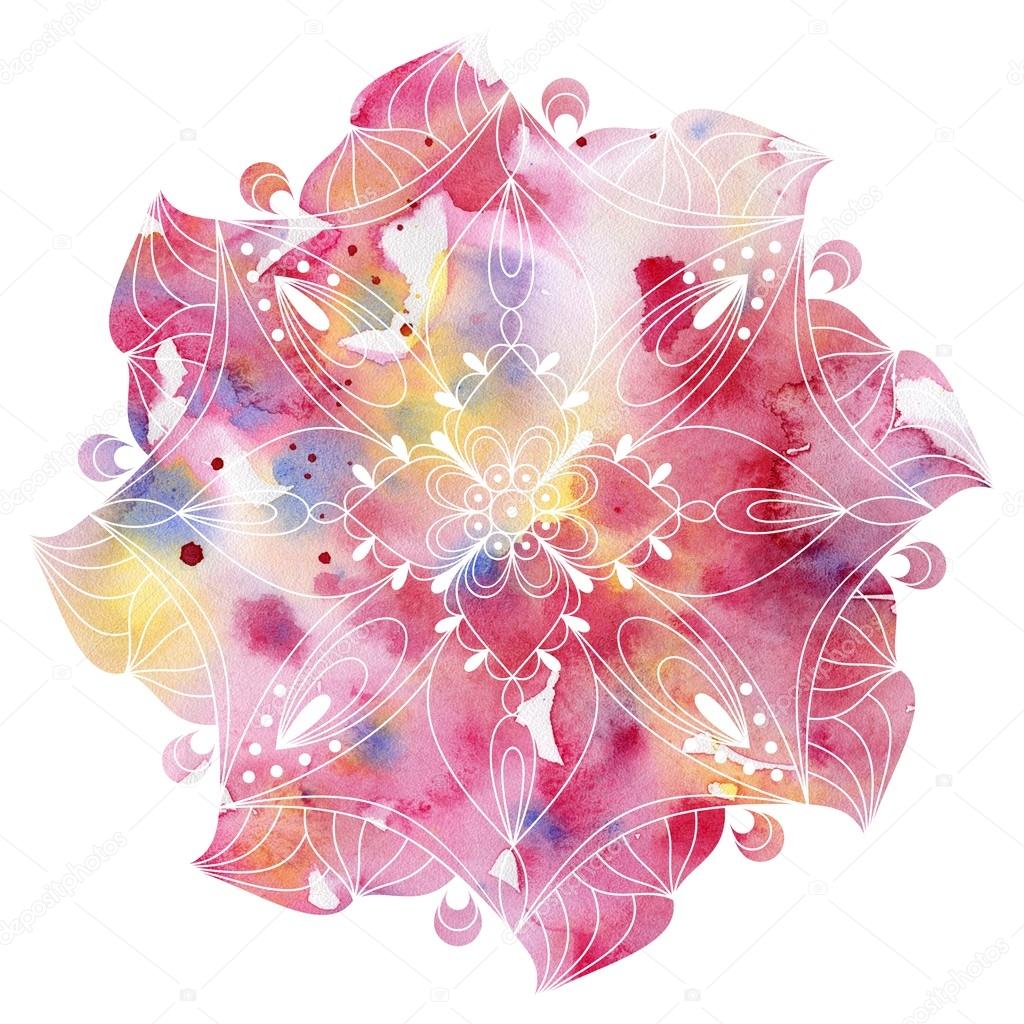 Mandala colorful watercolor.