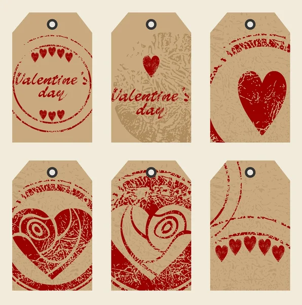 Tags with hearts — Stock Vector