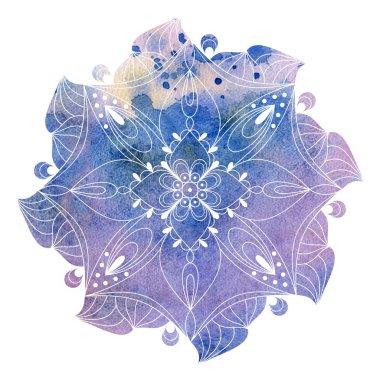 Mandala renkli suluboya.