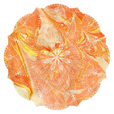 Mandala renkli suluboya.