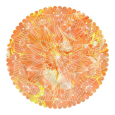 Mandala renkli suluboya.