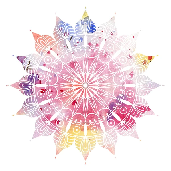 Mandala aquarela colorida . — Fotografia de Stock