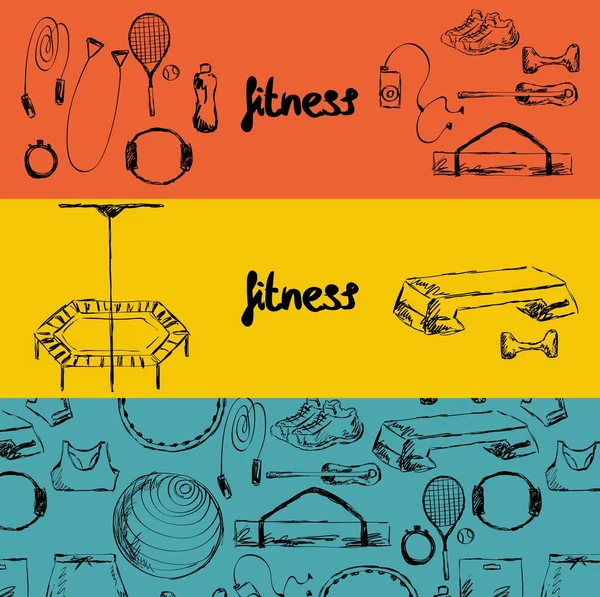 Juego de garabatos Fitness — Vector de stock