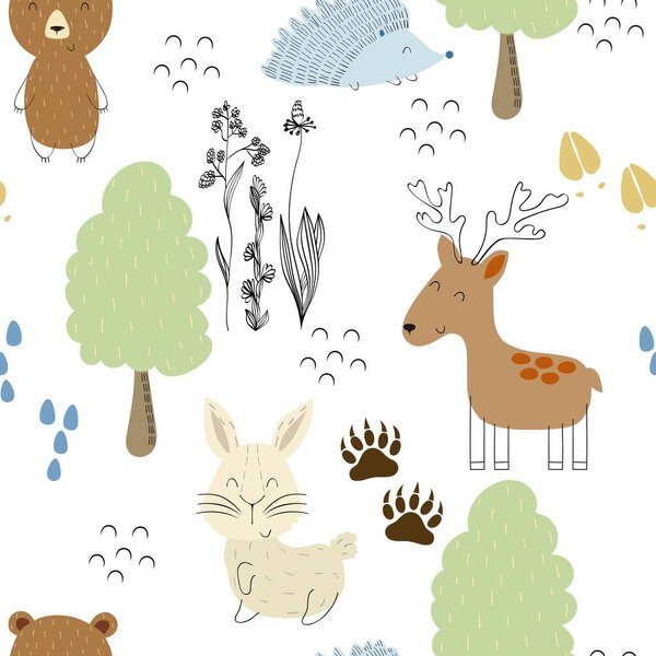 Vector forest pattern.