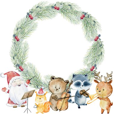 Suluboya Noel kartı.