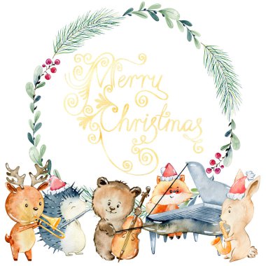 Suluboya Noel kartı.