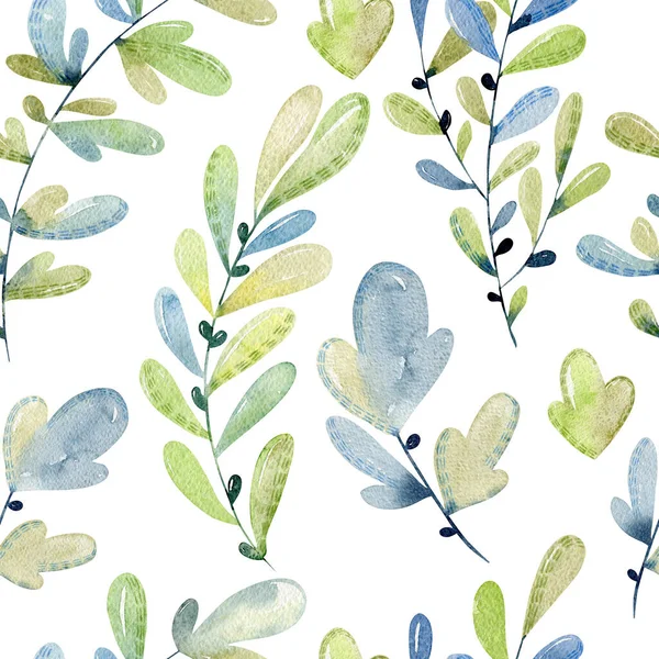 Watercolor seamless pattern with leaves. — Stock Photo, Image