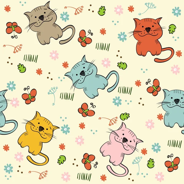 Cat pattern background vector — Stock Vector © vanias #5787960