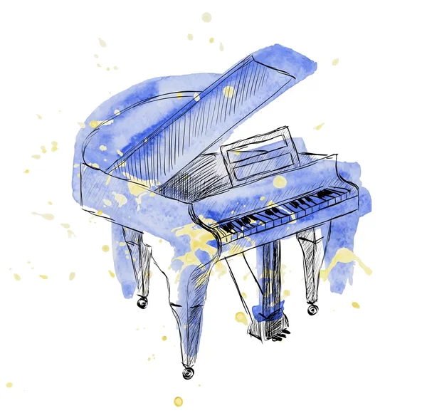 Piano Sketch - Stok Vektor