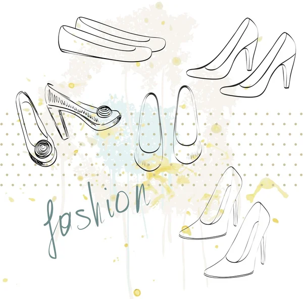 Zapatos de moda . — Vector de stock