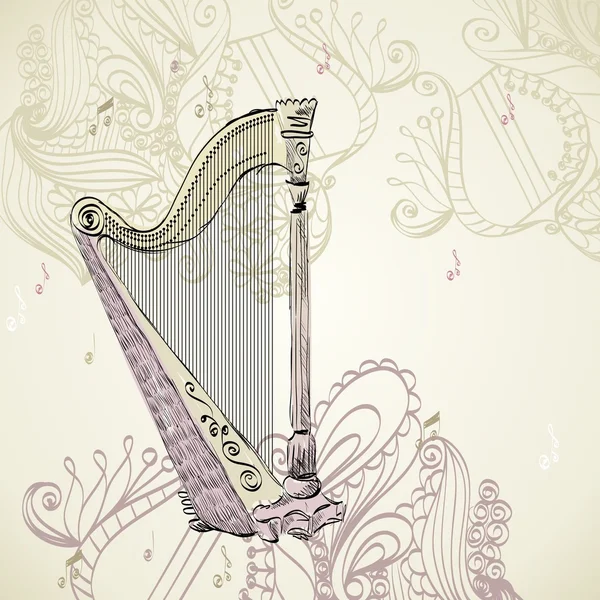 Concert harp — Stockvector