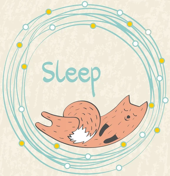 Sleeping fox — Stock Vector