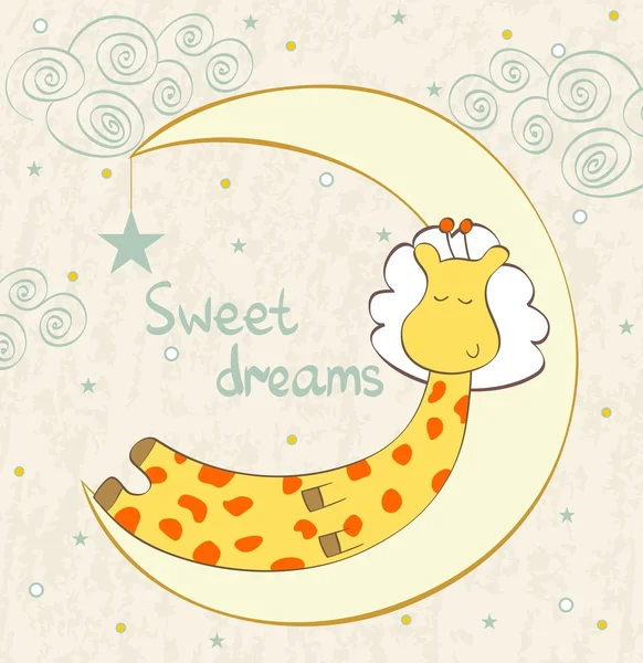 Sleeping giraffe — Stock Vector