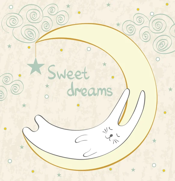 Sleeping rabbit — Stock Vector