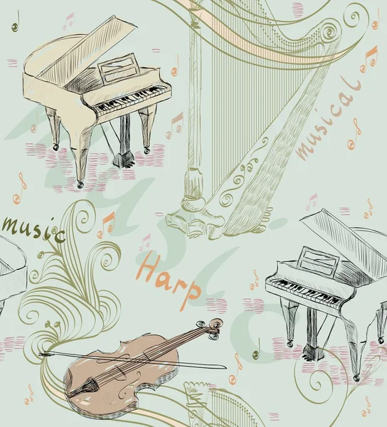 Fondo musical — Vector de stock