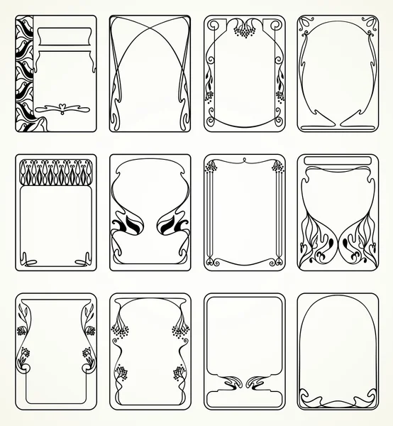 Labels in art nouveau — Stock Vector