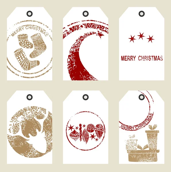 Christmas tags set. — Stock Vector
