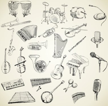 Vector musical instruments clipart