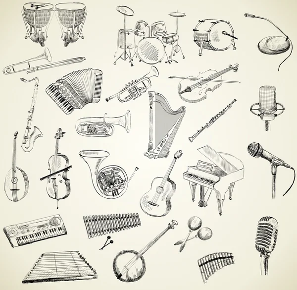 Instruments de musique vectoriels — Image vectorielle