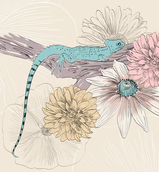 Dibujo de un lagarto — Archivo Imágenes Vectoriales