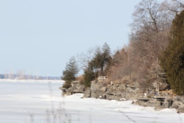 Donmuş göl buzlu Shore