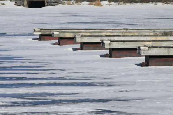 Boat Dock-Inverno — Fotografia de Stock