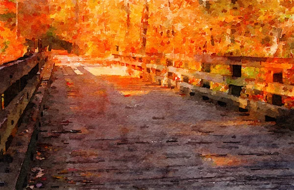 Gorgeous Bridge in Kentucky painted in Watercolor — Stock Photo, Image