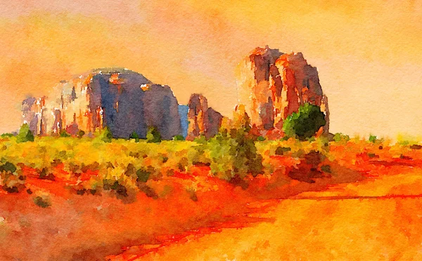 Monument Valley na papierze — Zdjęcie stockowe
