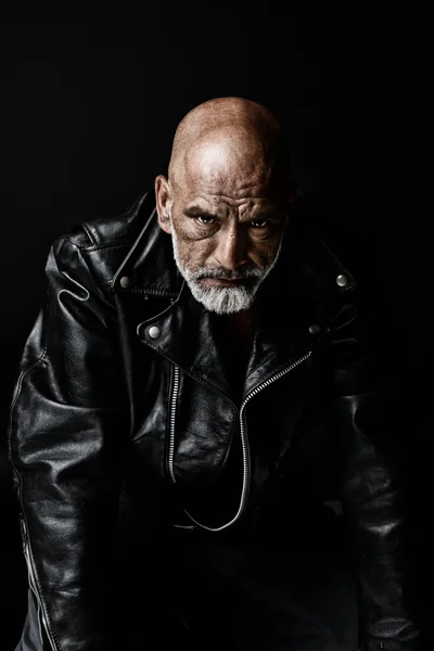 Tough guy in Leather — Stock Photo, Image