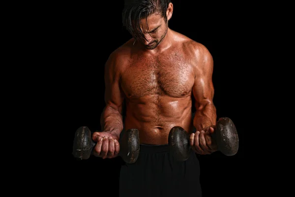 Man Lifts weight — Stock Photo, Image