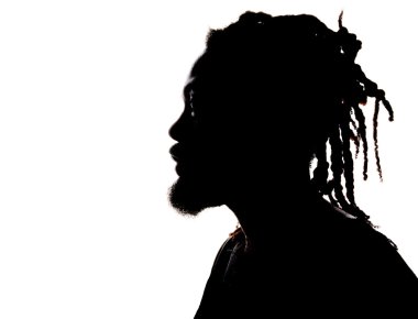 Silhouette of a African American Man clipart