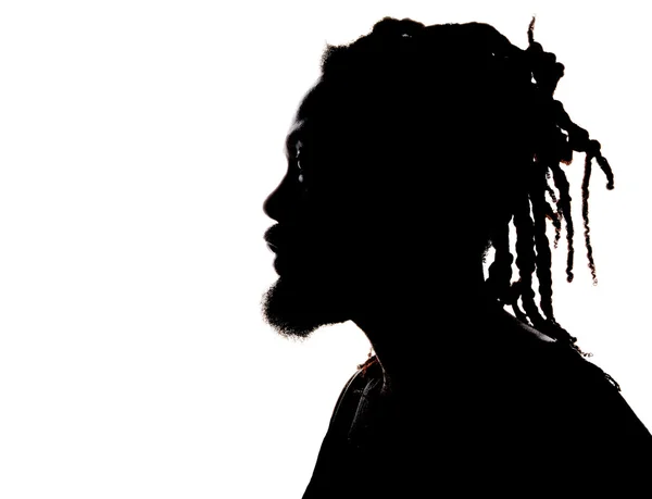 Silhouette di un uomo afroamericano — Foto Stock