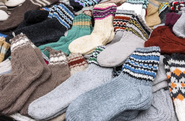 Meias de lã coloridas — Fotografia de Stock