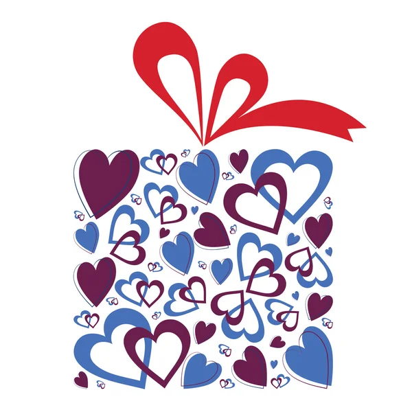 San Valentín corazones regalo — Vector de stock