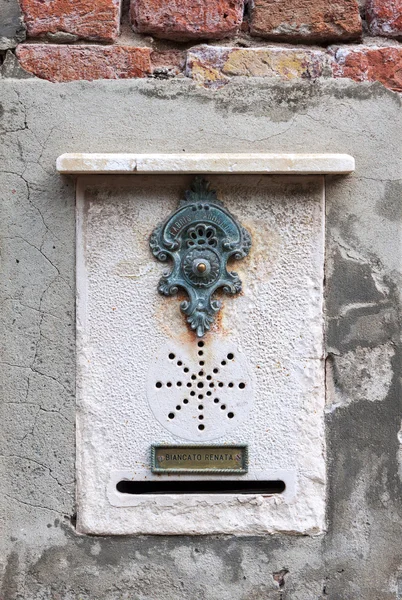 Traditional doorbell in Venice — Stok fotoğraf