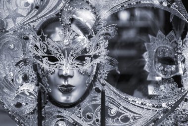 Black and white venetian mask clipart